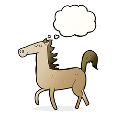cartoon horse with thought bubble