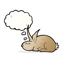 cartoon rabbit with thought bubble