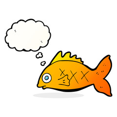 cartoon fish with thought bubble