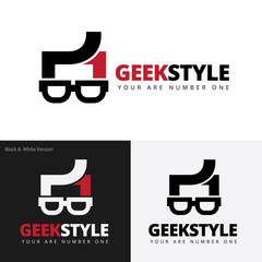 hipster logo,Geek logo,vector logo template - obrazy, fototapety, plakaty
