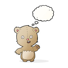 cartoon teddy bear with thought bubble