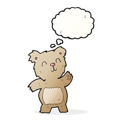 cartoon teddy bear with thought bubble