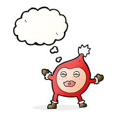cartoon funny christmas creature with thought bubble