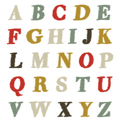 Abc set scribble style. Retro hand drawn alphabet set. vector