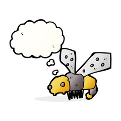 cartoon bee with thought bubble