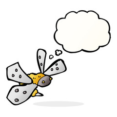 cartoon bee with thought bubble