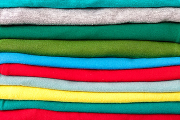 Clothes in the stack as a background