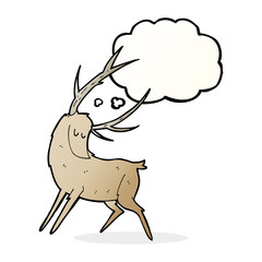 cartoon stag with thought bubble