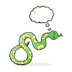 cartoon snake with thought bubble