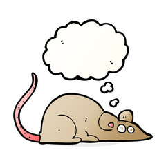 cartoon mouse with thought bubble