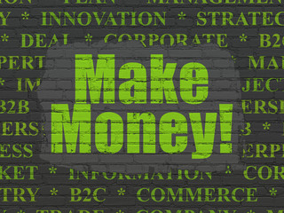 Finance concept: Make Money! on wall background