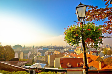Zagreb morning view from historic upper town