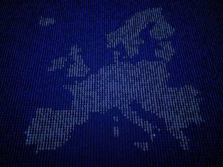 European Union binary code - obrazy, fototapety, plakaty