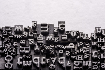Typographical.
Different metal characters, it used to print documents
 - obrazy, fototapety, plakaty