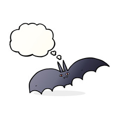 cartoon vampire bat with thought bubble