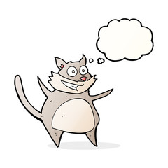 funny cartoon cat with thought bubble