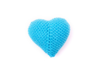 heart crocheted from threads