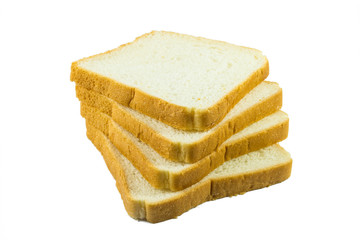 sliced bread isolated on white background