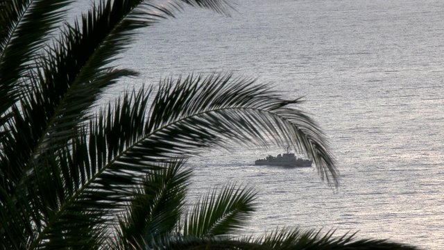 Warship guarding the coast
