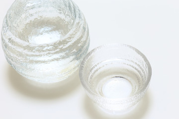 Japanese Sake on white background © takadahirohito