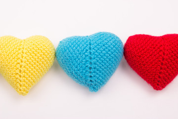 heart crocheted from threads