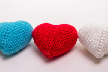 heart crocheted from threads