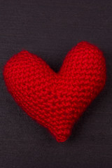 heart crocheted from threads