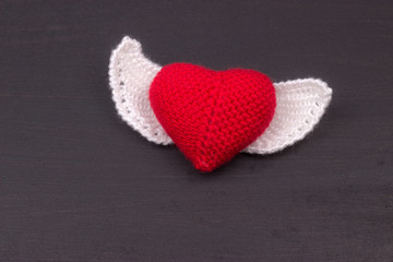 Obraz premium heart crocheted from threads