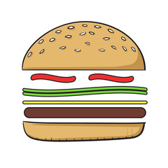 Tasty burger vector illustration