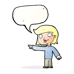 cartoon pointing person with speech bubble