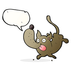 cartoon funny dog with speech bubble