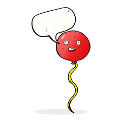 cartoon party balloon with speech bubble