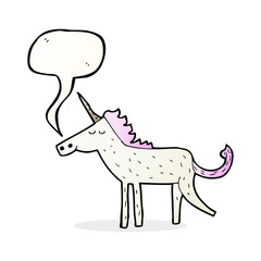 cartoon unicorn with speech bubble