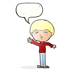 Obraz premium cartoon mean man with speech bubble
