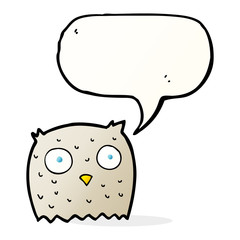 cartoon owl with speech bubble
