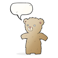 cute cartoon teddy bear with speech bubble