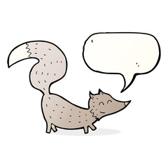 cartoon little wolf with speech bubble