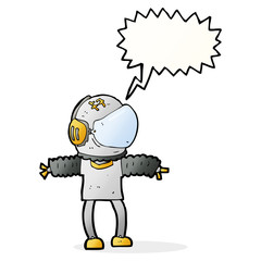 cartoon astronaut with speech bubble