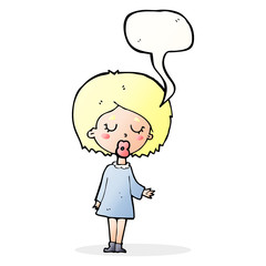cartoon woman explaining her point with speech bubble