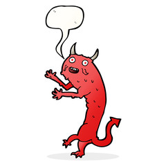 cartoon devil with speech bubble