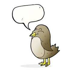 cartoon bird with speech bubble