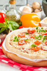 Raw homemade Pizza