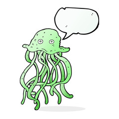 cartoon octopus with speech bubble