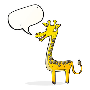 cartoon giraffe with speech bubble