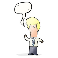 cartoon man with question with speech bubble