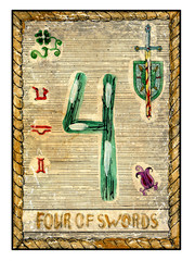 The old tarot card. Four of Swords