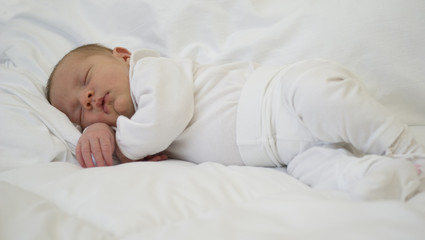 A newborn baby sleeping