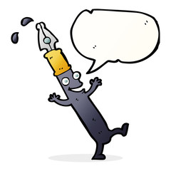 cartoon pen character with speech bubble
