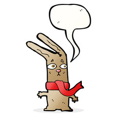 cartoon rabbit with speech bubble
