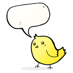 cartoon bird with speech bubble